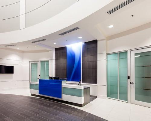 Reception desk at SAFRAN Aerospace Composite Facility.